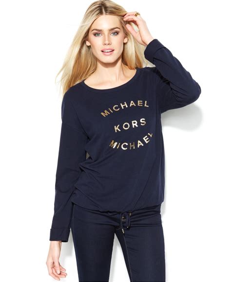 pale blue ladies sweatshirt michael kors|Michael Kors Collection: Blue Sweaters .